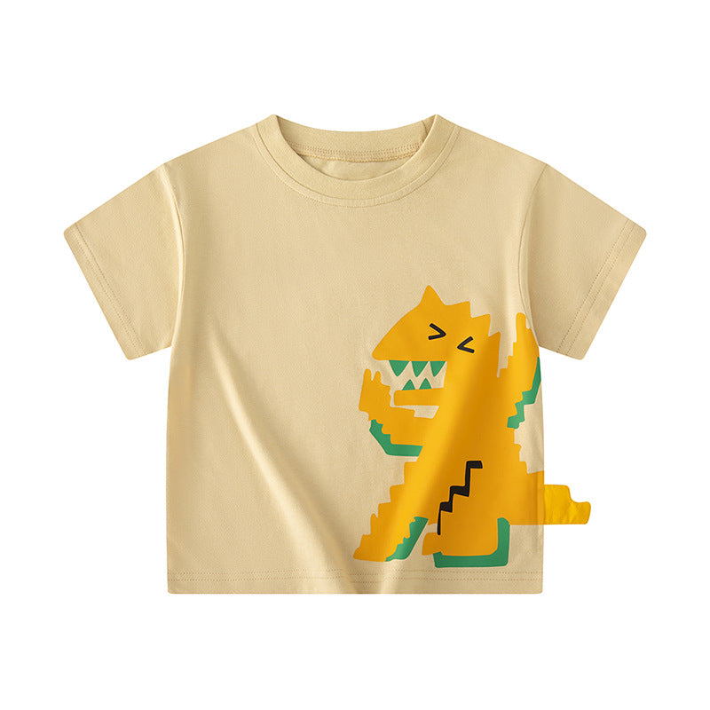 Baby Kid Boys Dinosaur Cartoon Print Tops Wholesale 240409271