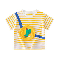 Load image into Gallery viewer, Baby Kid Boys Striped Dinosaur Tops Wholesale 240409273
