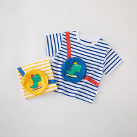 Load image into Gallery viewer, Baby Kid Boys Striped Dinosaur Tops Wholesale 240409273
