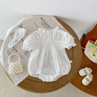 Load image into Gallery viewer, Baby Girls Solid Color Flower Rompers Wholesale 240409275
