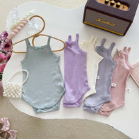 Load image into Gallery viewer, Baby Girls Solid Color Rompers Wholesale 240409280
