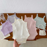 Load image into Gallery viewer, Baby Girls Solid Color Rompers Wholesale 240409280
