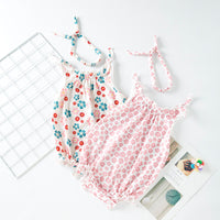 Load image into Gallery viewer, Baby Girls Flower Print Rompers Wholesale 240409287
