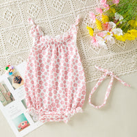 Load image into Gallery viewer, Baby Girls Flower Print Rompers Wholesale 240409287
