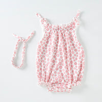 Load image into Gallery viewer, Baby Girls Flower Print Rompers Wholesale 240409287
