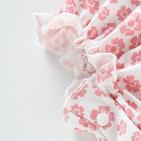Load image into Gallery viewer, Baby Girls Flower Print Rompers Wholesale 240409287
