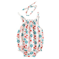 Load image into Gallery viewer, Baby Girls Flower Print Rompers Wholesale 240409287
