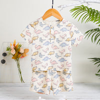 Load image into Gallery viewer, 2 Pieces Set Baby Kid Boys Dinosaur Print Tops And Shorts Wholesale 240409288
