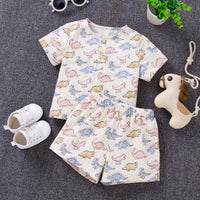 Load image into Gallery viewer, 2 Pieces Set Baby Kid Boys Dinosaur Print Tops And Shorts Wholesale 240409288
