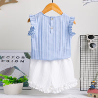 Load image into Gallery viewer, 2 Pieces Set Baby Kid Girls Solid Color Tops And Pants Wholesale 24040929
