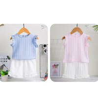 Load image into Gallery viewer, 2 Pieces Set Baby Kid Girls Solid Color Tops And Pants Wholesale 24040929
