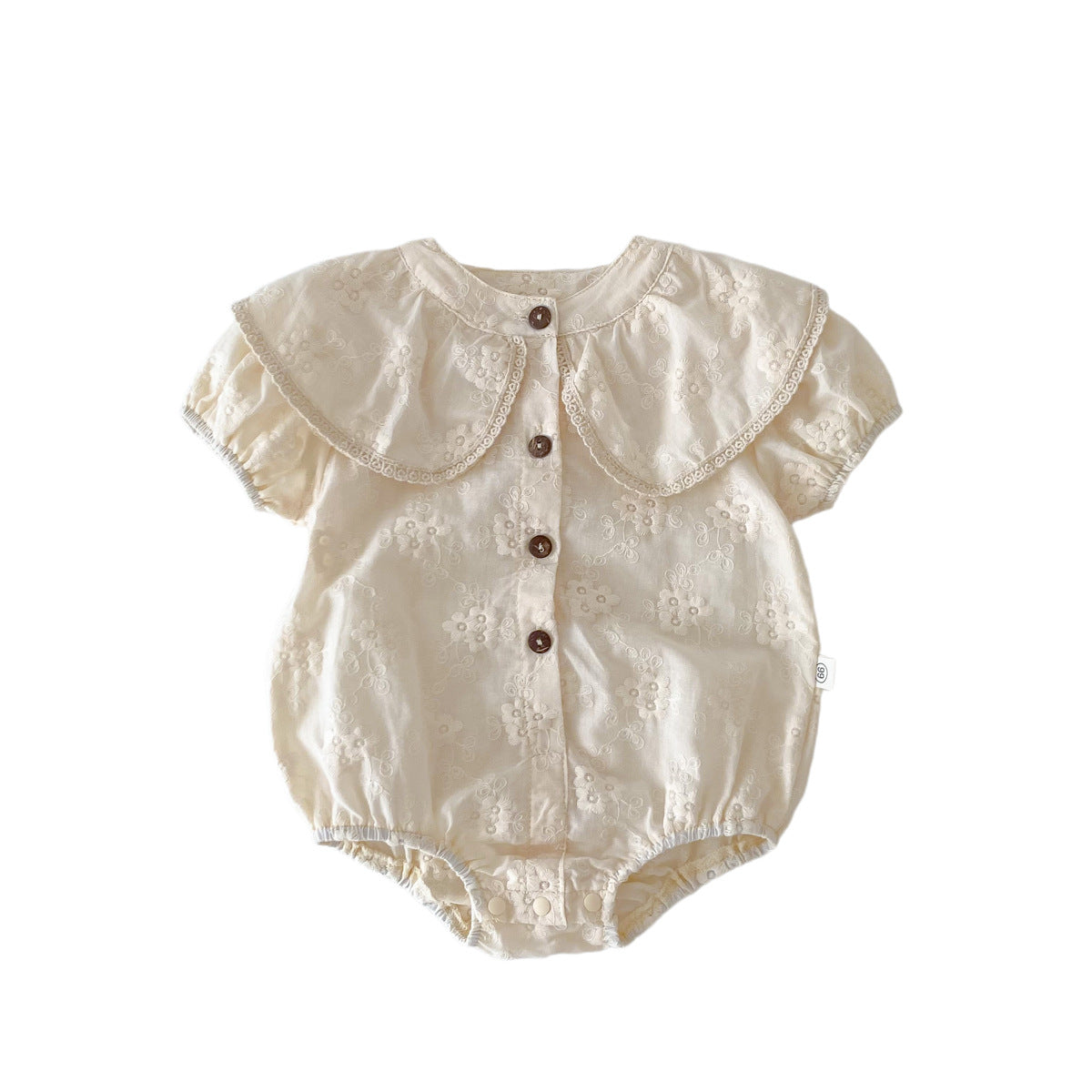 Baby Girls Solid Color Embroidered Rompers Wholesale 24040933