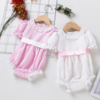 Load image into Gallery viewer, Baby Girls Solid Color Rompers Wholesale 24040934
