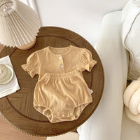 Load image into Gallery viewer, 2 Pieces Set Baby Girls Solid Color Tops And Shorts Wholesale 24040936
