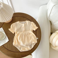 Load image into Gallery viewer, 2 Pieces Set Baby Girls Solid Color Tops And Shorts Wholesale 24040936
