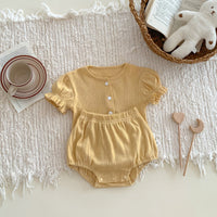 Load image into Gallery viewer, 2 Pieces Set Baby Girls Solid Color Tops And Shorts Wholesale 24040936
