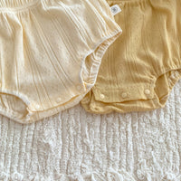 Load image into Gallery viewer, 2 Pieces Set Baby Girls Solid Color Tops And Shorts Wholesale 24040936
