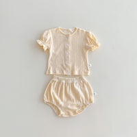 Load image into Gallery viewer, 2 Pieces Set Baby Girls Solid Color Tops And Shorts Wholesale 24040936
