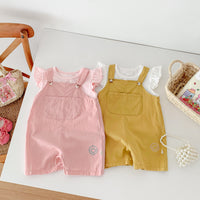 Load image into Gallery viewer, Baby Girls Solid Color Tops Jumpsuits And Top Wholesale 24040938
