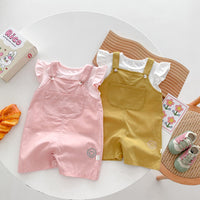 Load image into Gallery viewer, Baby Girls Solid Color Tops Jumpsuits And Top Wholesale 24040938
