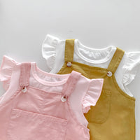 Load image into Gallery viewer, Baby Girls Solid Color Tops Jumpsuits And Top Wholesale 24040938

