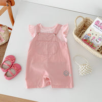 Load image into Gallery viewer, Baby Girls Solid Color Tops Jumpsuits And Top Wholesale 24040938
