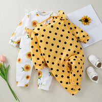 Load image into Gallery viewer, Baby Girls Flower Polka dots Print Jumpsuits Wholesale 24040949
