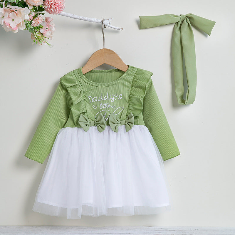 Baby Kid Girls Letters Bow Dresses Wholesale 24040950