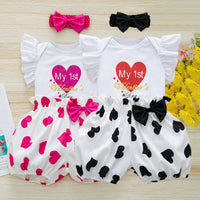 Load image into Gallery viewer, 2 Pieces Set Baby Girls Valentine&#39;s Day Letters Tops And Love heart Shorts Wholesale 24040952
