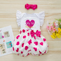 Load image into Gallery viewer, 2 Pieces Set Baby Girls Valentine&#39;s Day Letters Tops And Love heart Shorts Wholesale 24040952
