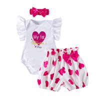 Load image into Gallery viewer, 2 Pieces Set Baby Girls Valentine&#39;s Day Letters Tops And Love heart Shorts Wholesale 24040952
