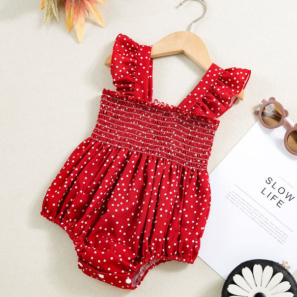 Baby Girls Polka dots Rompers Wholesale 24040953