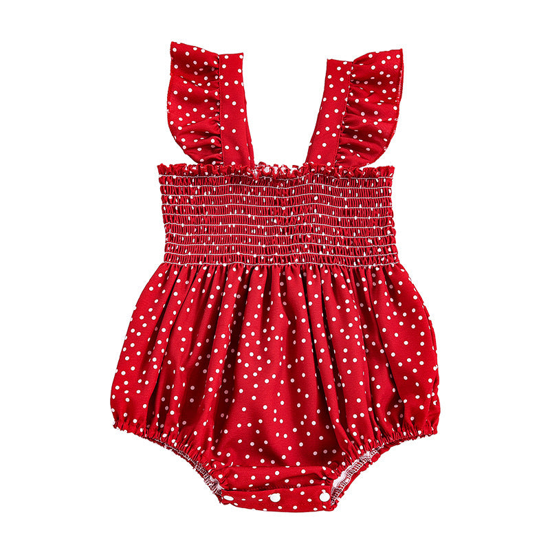 Baby Girls Polka dots Rompers Wholesale 24040953