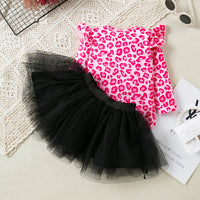 Load image into Gallery viewer, 2 Pieces Set Baby Girls Leopard Rompers And Solid Color Skirts Wholesale 24040955
