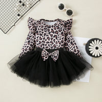Load image into Gallery viewer, 2 Pieces Set Baby Girls Leopard Rompers And Solid Color Skirts Wholesale 24040955
