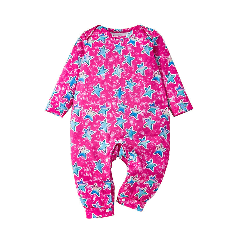 Baby Girls Color-blocking Star Jumpsuits Wholesale 24040956