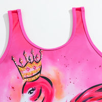 Load image into Gallery viewer, Baby Kid Girls Flamingo Cartoon Print Beach Swimwears Wholesale 24040960
