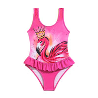 Load image into Gallery viewer, Baby Kid Girls Flamingo Cartoon Print Beach Swimwears Wholesale 24040960
