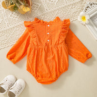 Load image into Gallery viewer, Baby Girls Solid Color Rompers Wholesale 24040962
