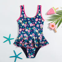 Load image into Gallery viewer, Baby Kid Girls Flower Print Beach Swimwears Wholesale 24040971
