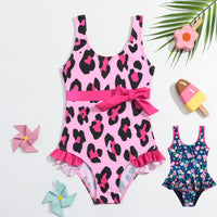 Load image into Gallery viewer, Baby Kid Girls Flower Print Beach Swimwears Wholesale 24040971
