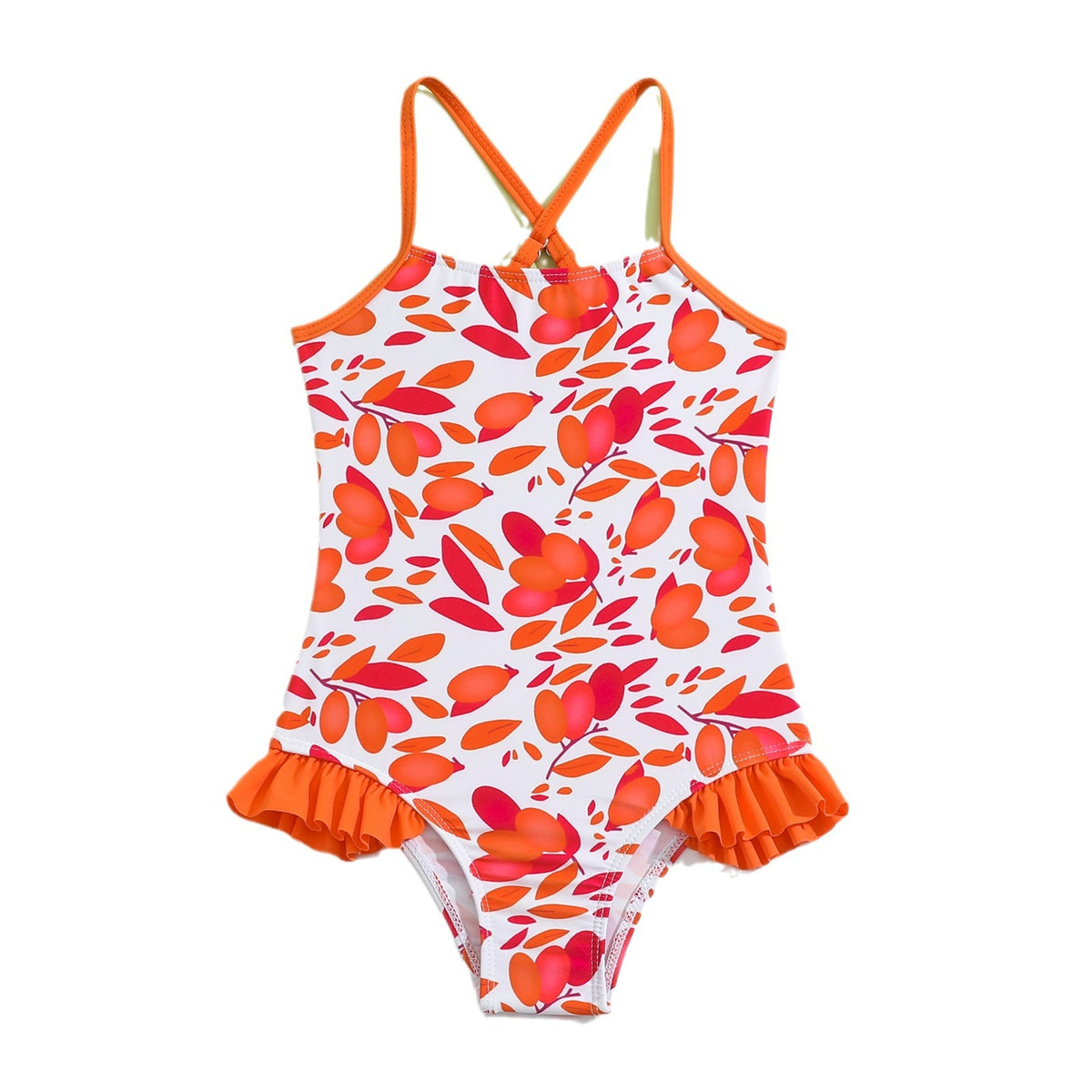 Baby Kid Girls Plant Print Swimwears Wholesale 24040972