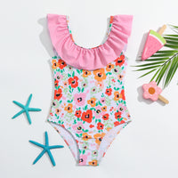 Load image into Gallery viewer, Baby Kid Girls Flower Print Swimwears Wholesale 24040975
