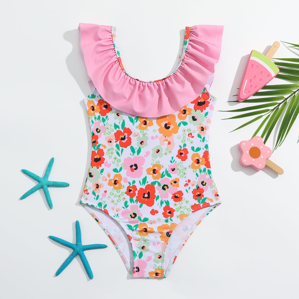 Baby Kid Girls Flower Print Swimwears Wholesale 24040975