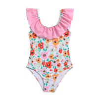 Load image into Gallery viewer, Baby Kid Girls Flower Print Swimwears Wholesale 24040975

