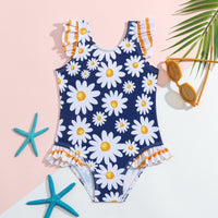 Load image into Gallery viewer, Baby Kid Girls Flower Print Beach Swimwears Wholesale 24040978
