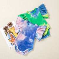 Load image into Gallery viewer, Baby Girls Tie Dye Rompers Wholesale 24040985
