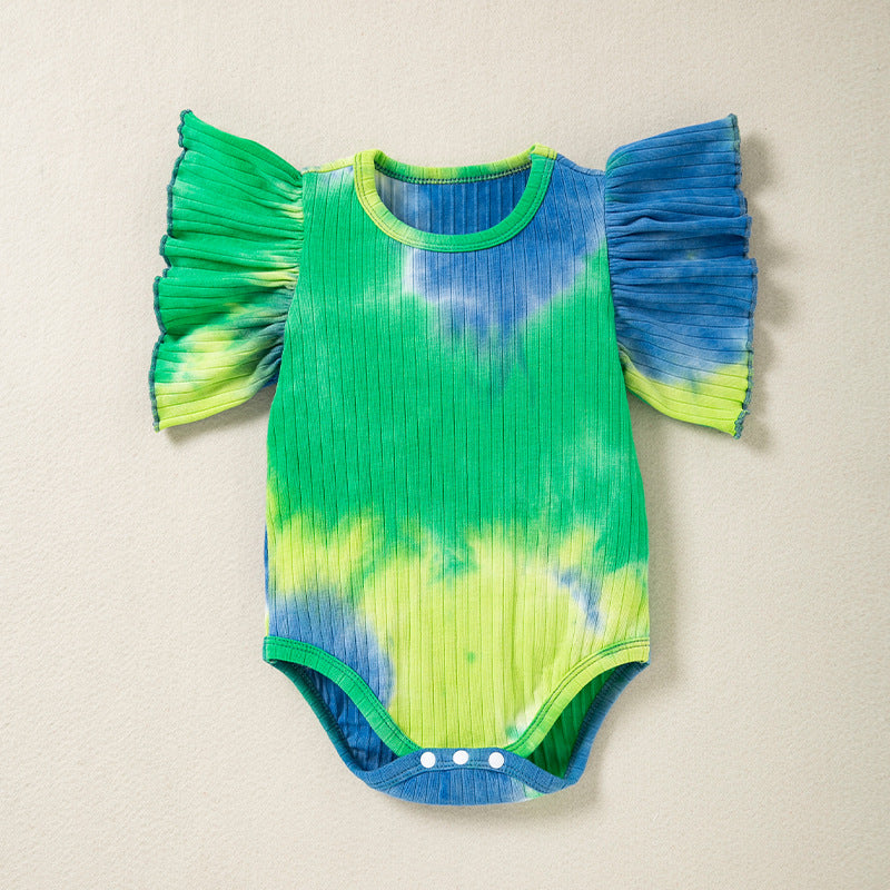 Baby Girls Tie Dye Rompers Wholesale 24040985