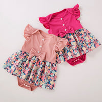 Load image into Gallery viewer, Baby Girls Flower Print Dresses Wholesale 24040986
