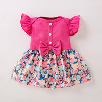 Load image into Gallery viewer, Baby Girls Flower Print Dresses Wholesale 24040986
